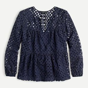 J Crew Tiered Eyelet Top
